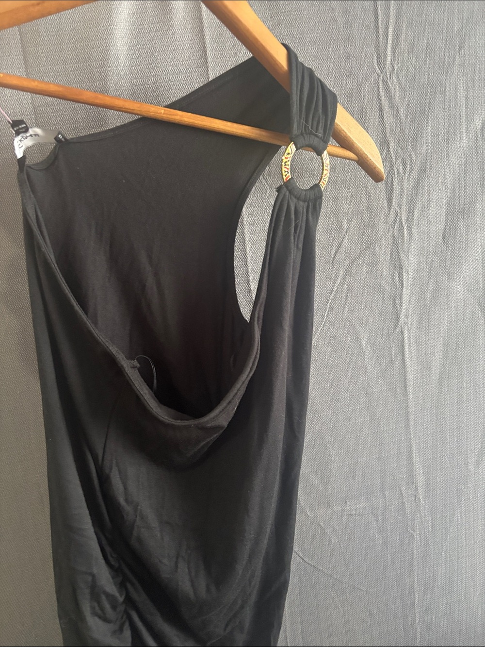 NWT, Express Black Women's One-Shoulder Ring-Detail Tank Top